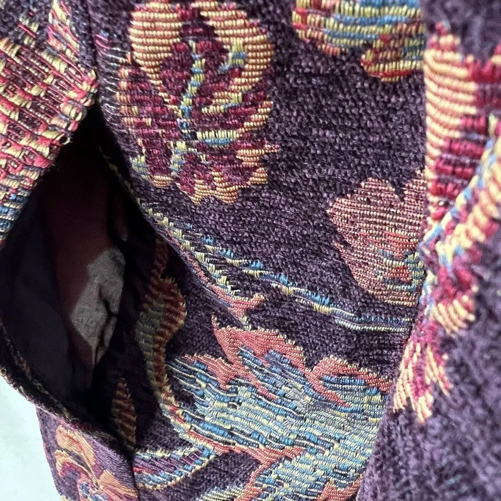 Vintage Size 4P Petite Tapestry Blazer Jacket Floral Print Button Up - Image 8
