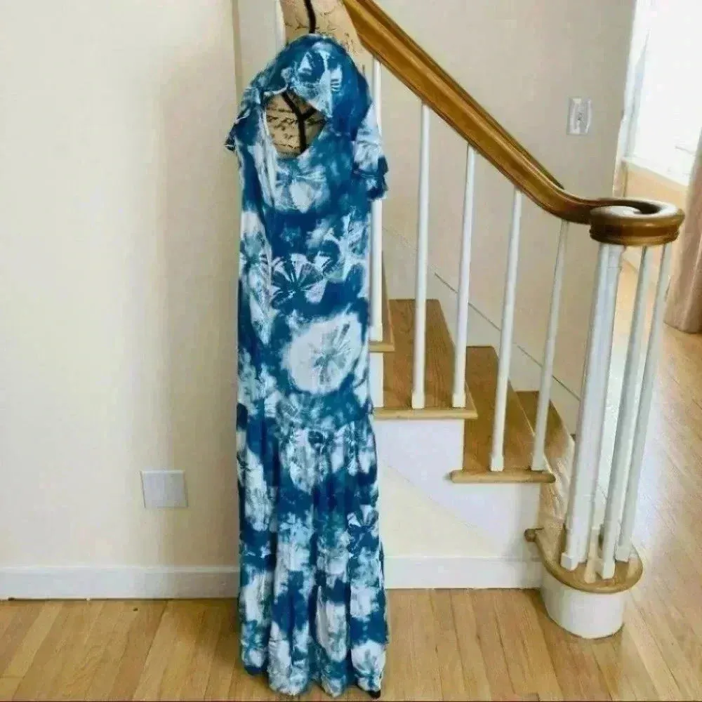 Anthropologie Red Carter Priscilla Tie-Dye Cover-Up Maxi Dress Size Medium - Image 4