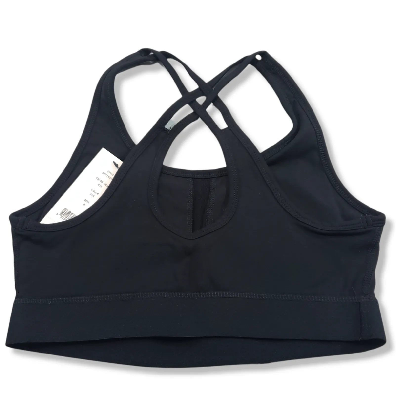 DKNY Sports Bra Size Medium Yoga Athletic Activewear Stappy Crossback Padded Removable Pads - Image 2