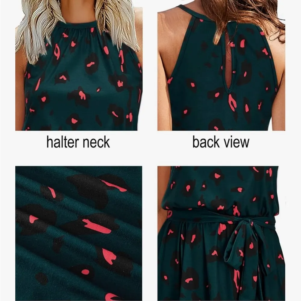 Amazon Women's Navy and Red Midi Dress - Image 8