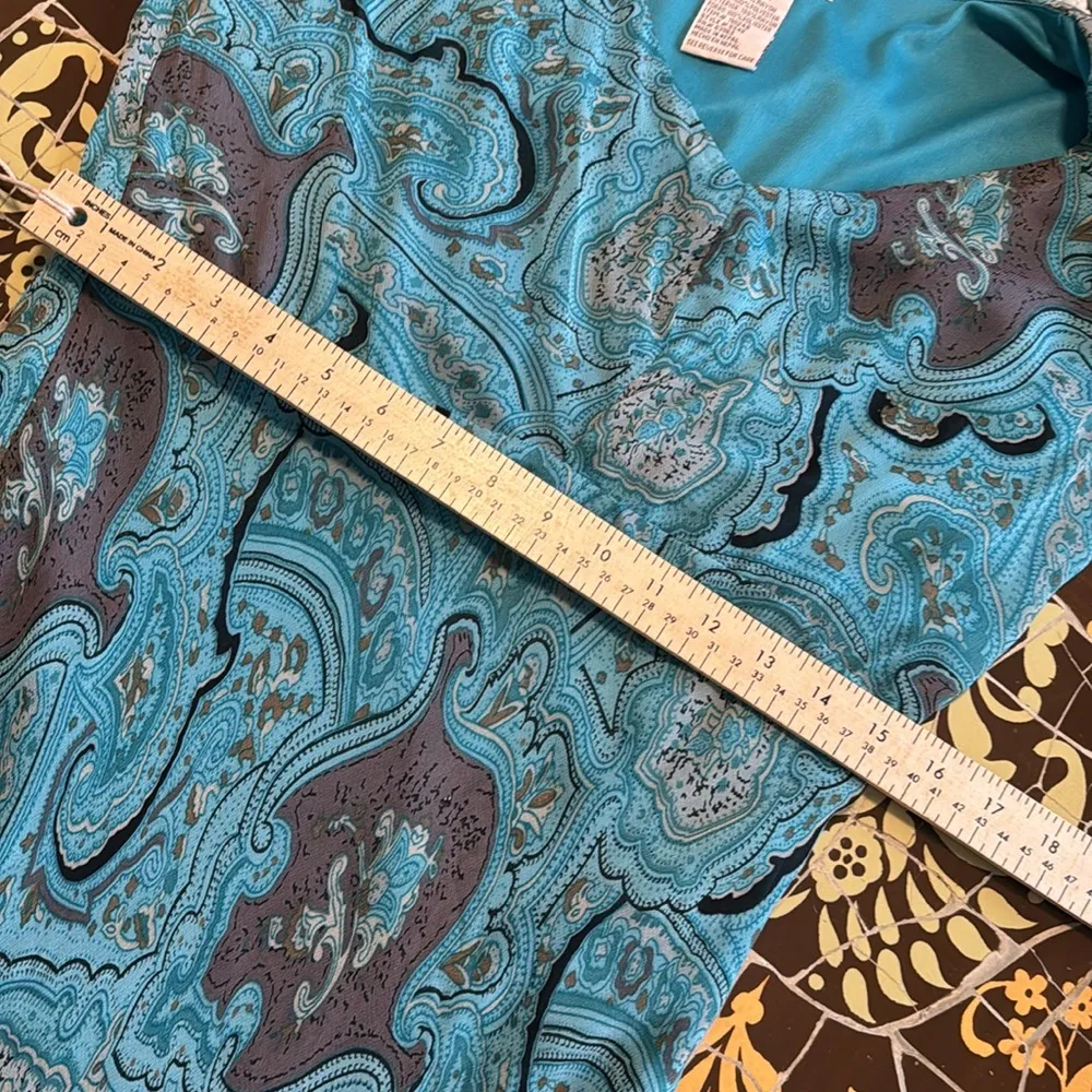 AMI CHIFFON DRESS Sz: M Blue Size M - Image 9