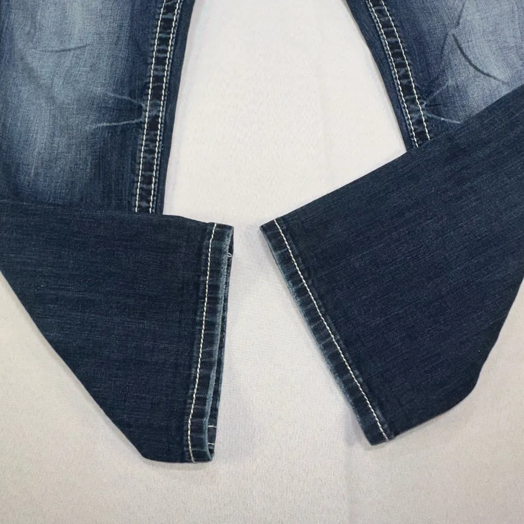 Miss Me Easy Cropped Jeans Women's 29 Dark Blue Stretch Denim Mid-Rise - Image 4