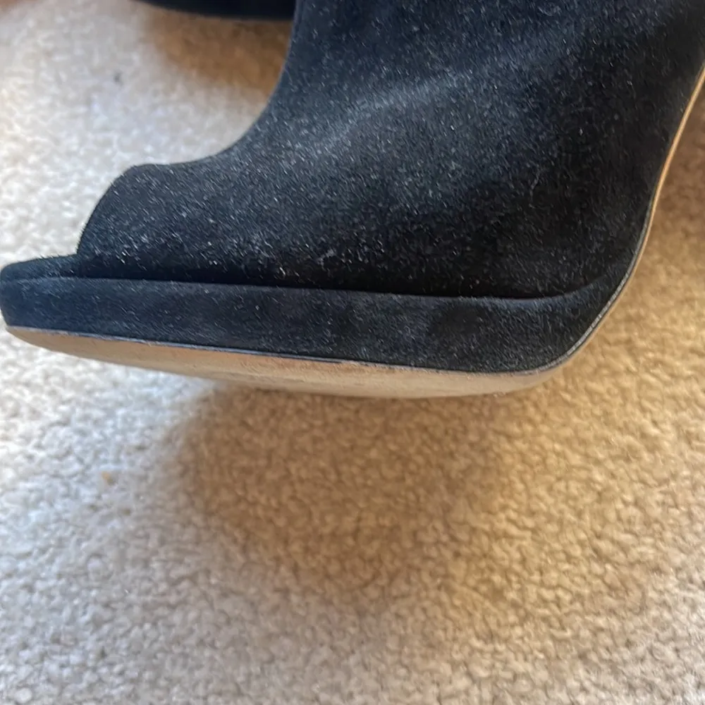 Jimmy Choo suede peep-toe platform heeled booties - Image 9