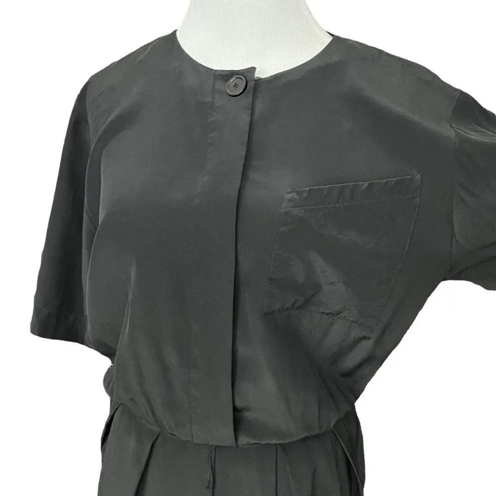 Vintage 80’s does 40’s Ambria Black Silk Wiggle Dress 14 Black - Image 4