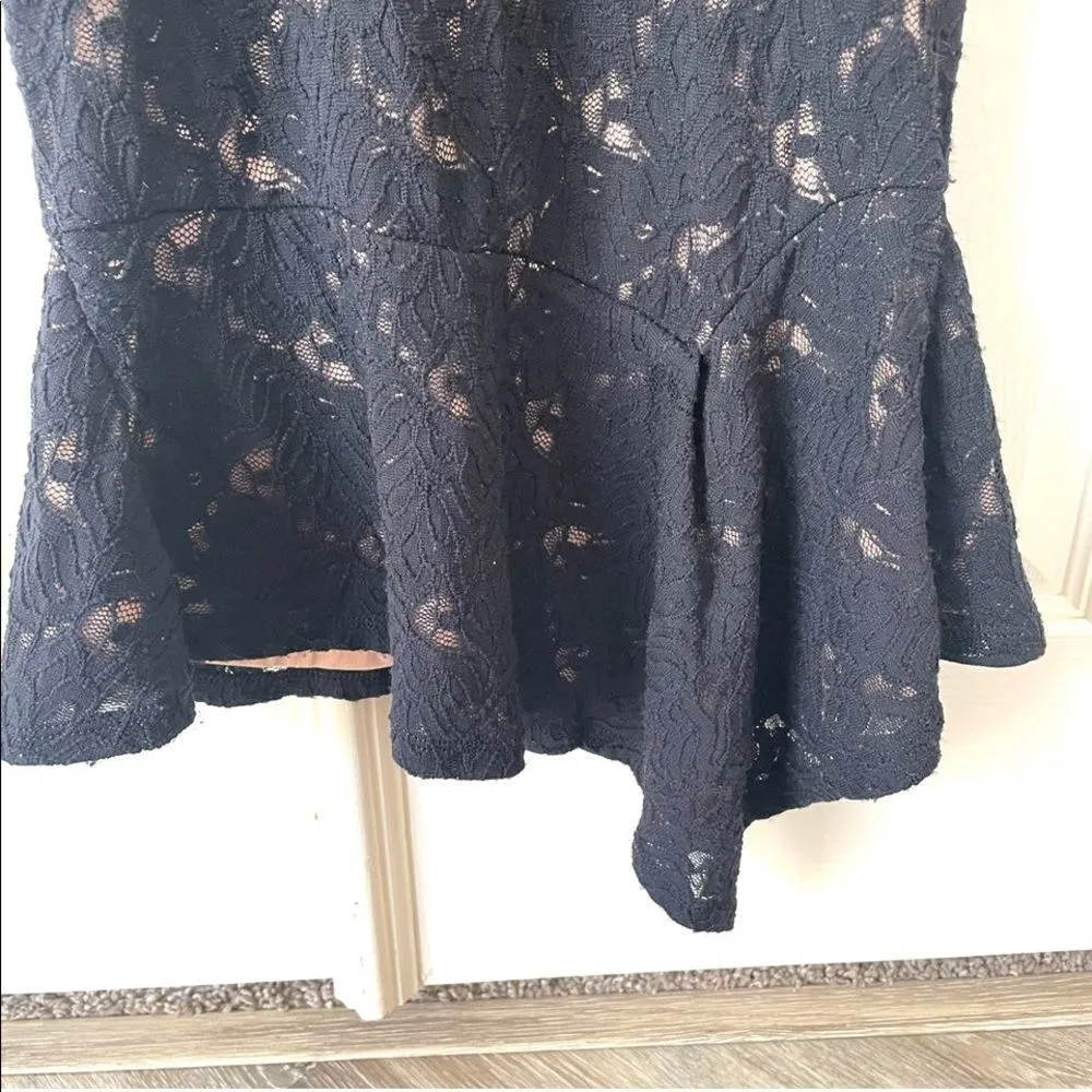 BCBG black lace peplum top - Image 13