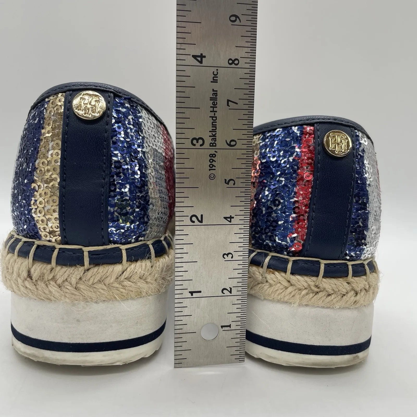 Tommy Hilfiger Womens 6.5‎ Shoes Flats Corliss 2 American Flag Sequin Espadrille - Image 5
