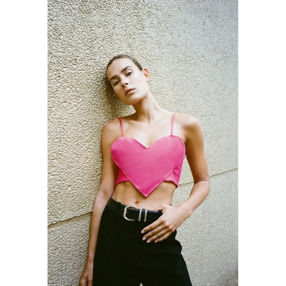 ZARA CORSETRY-INSPIRED HEART TOP size Small - Image 3