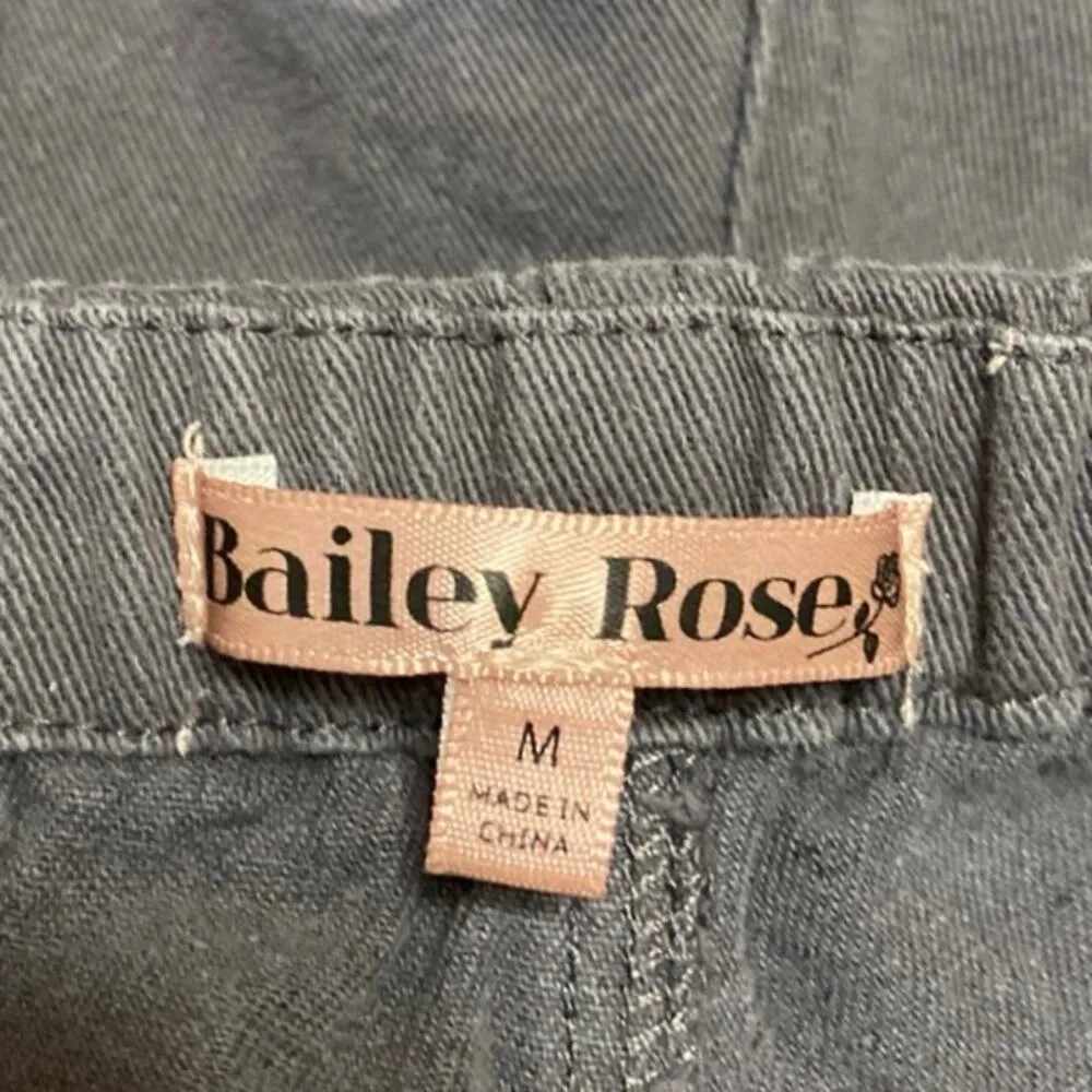 Bailey Rose Gray High Waist Straight Leg Drawstring Cargo Trousers Pants Size M Size M - Image 4