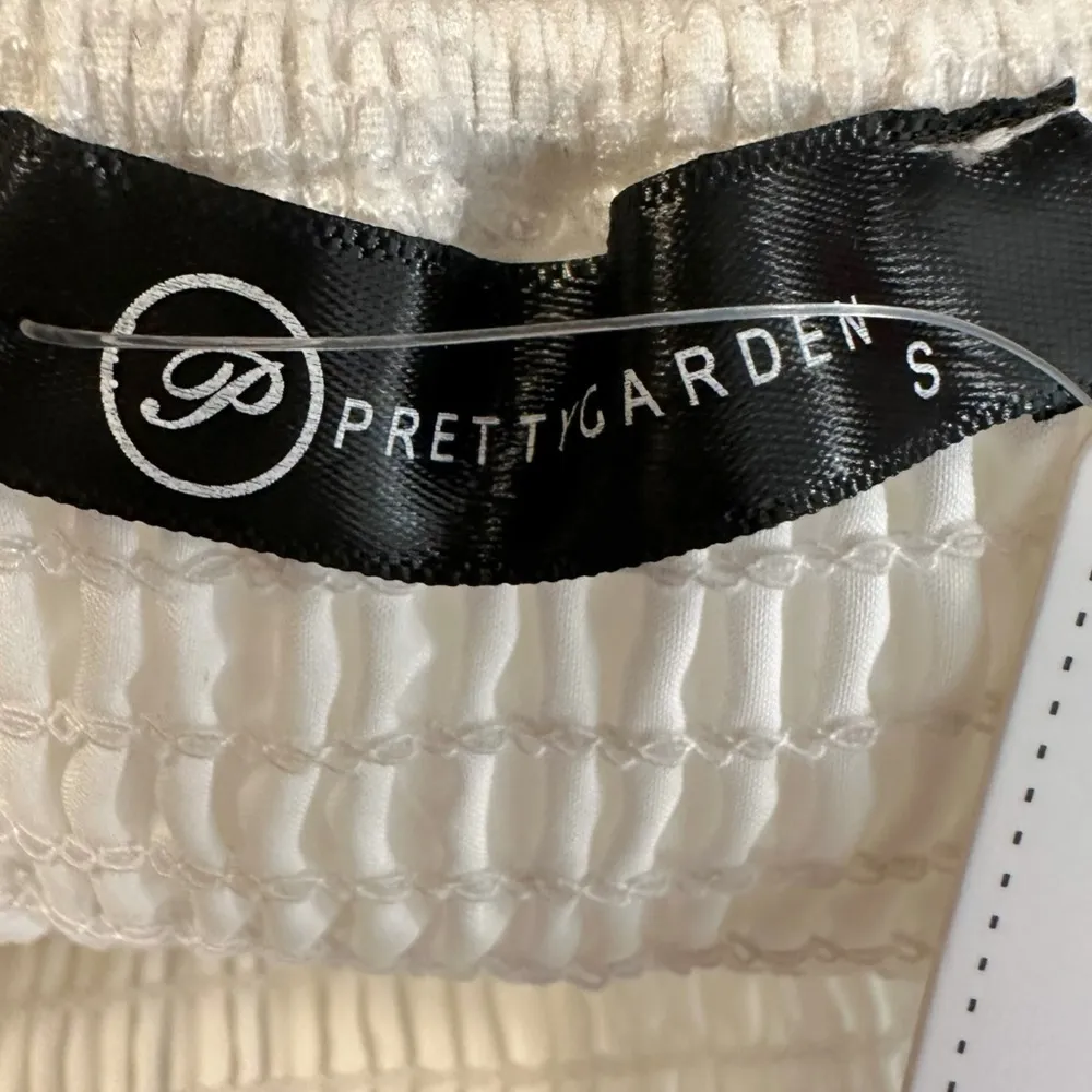 Pretty Garden Ethereal Dainty Tiered Midi Dress White Small Bubble Sleeve NWT - Image 14