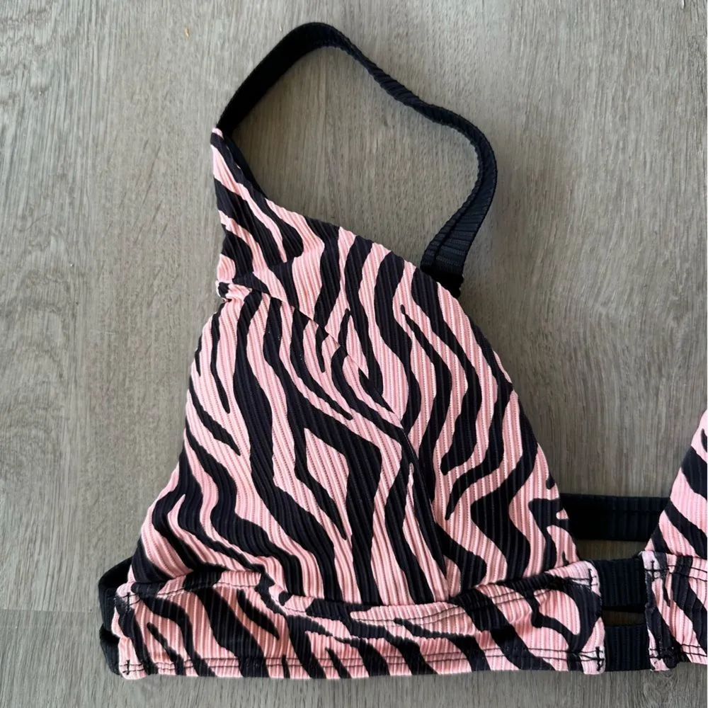 TiniBikini Bikini Swimsuit Top Pink Black Zebra Print Women’s XL NEW - Image 2