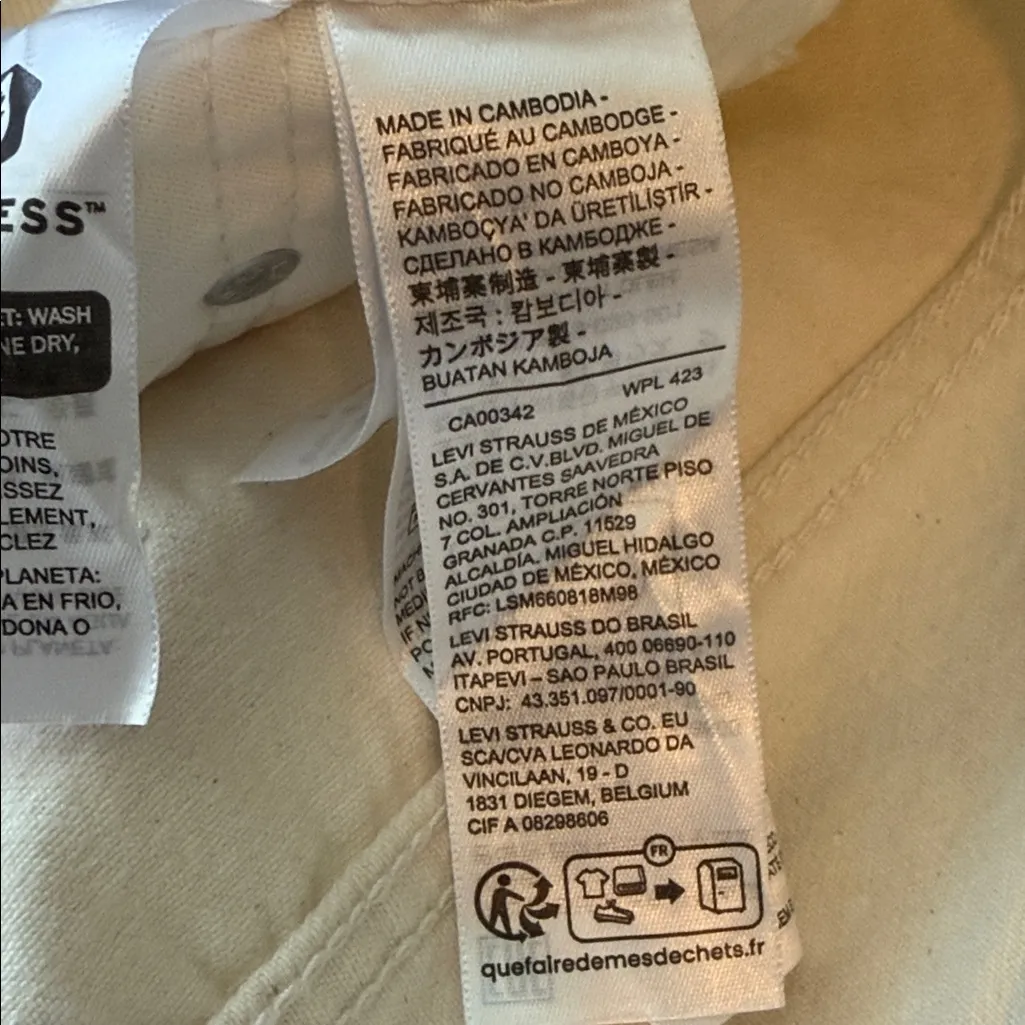 Levi's 501 '90's Size 24x30 Women's Off White Cream Jeans NEW Straight Leg NWT - Image 11