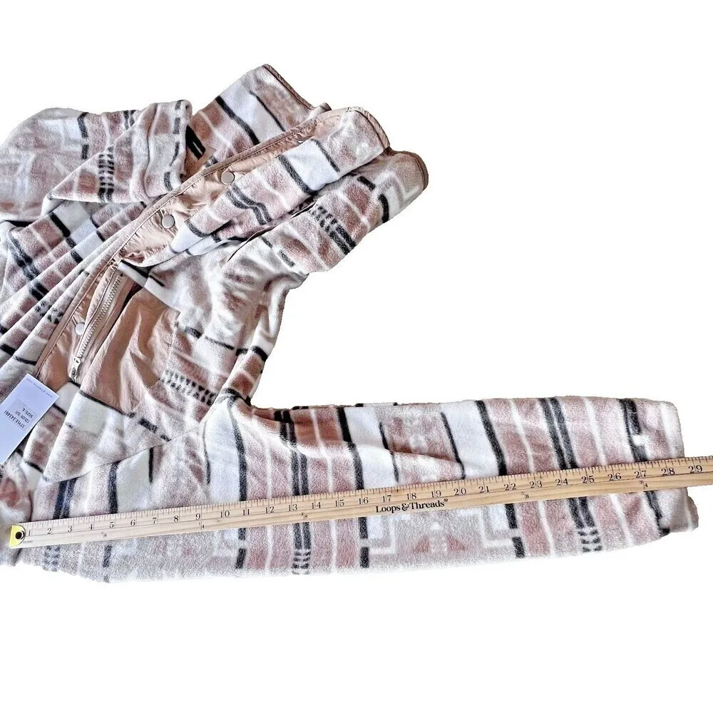 Womens Blue B collection cozy Quilted sweater aztec printed Jacket cowgirl Sz L Tan Size L - Image 5