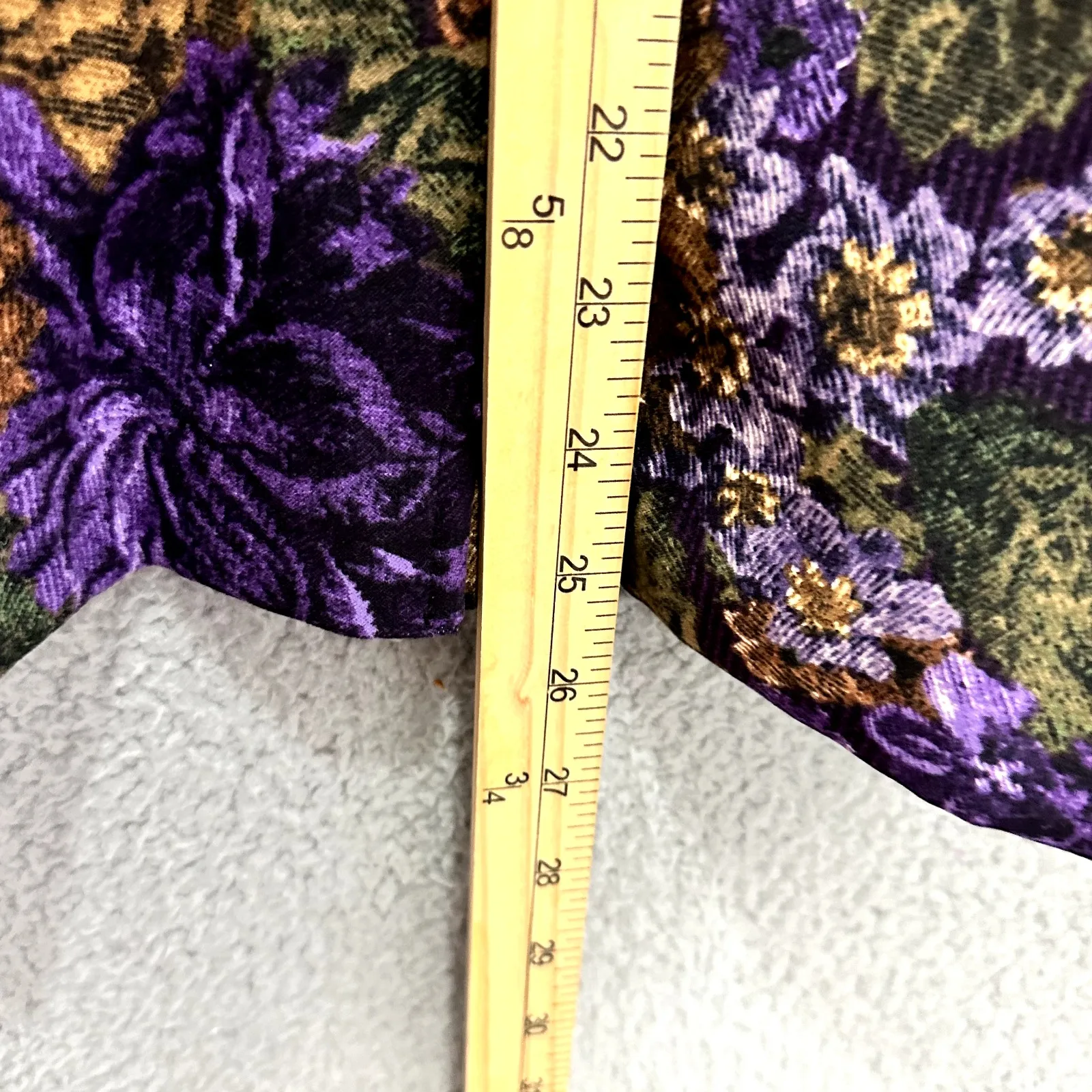 Briggs New York Blouse Womens PXL Floral Corduroy Button Up Dark‎ Academia Retro Purple Size undefined - Image 4