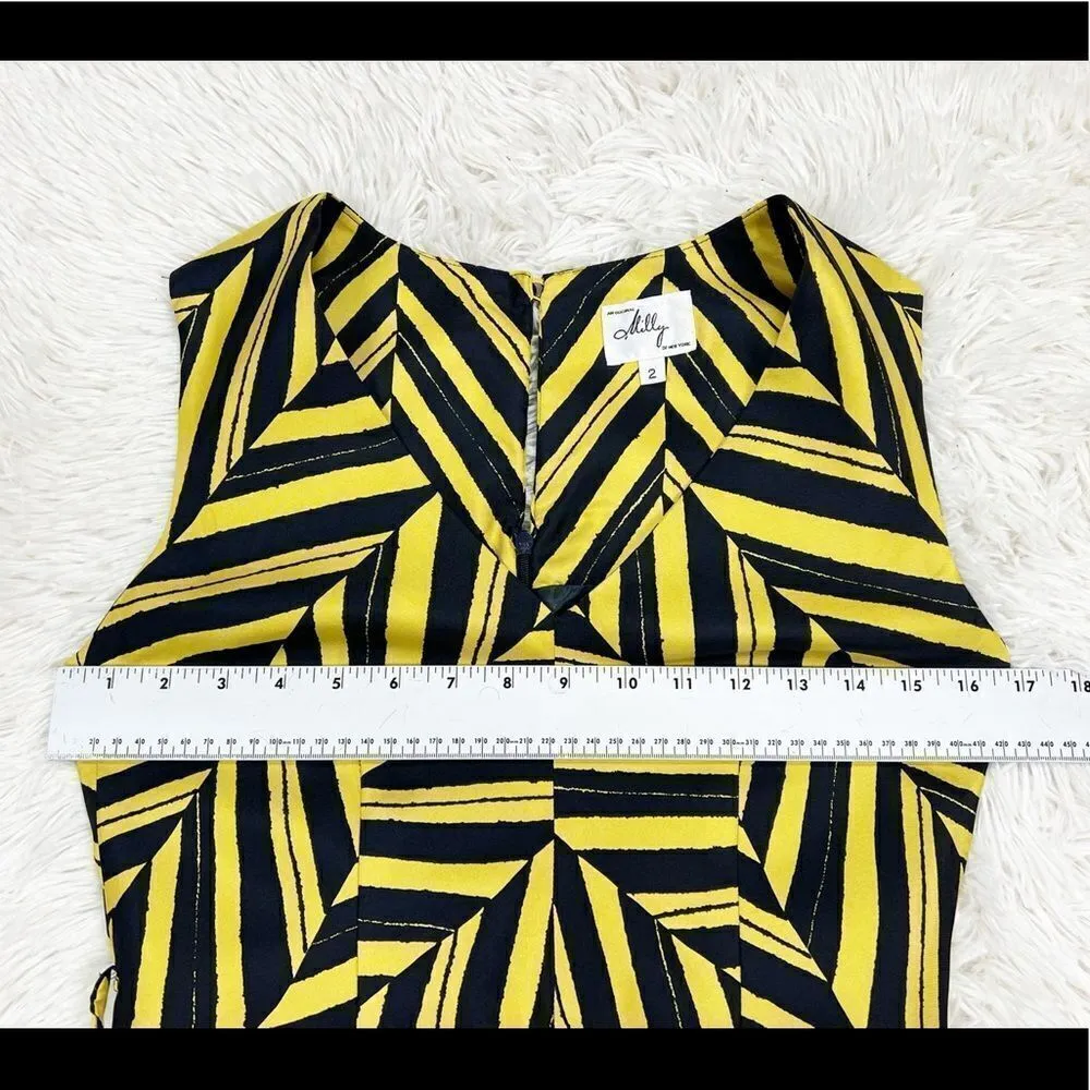 Milly Yellow Silk Dress Size 2 - Image 4