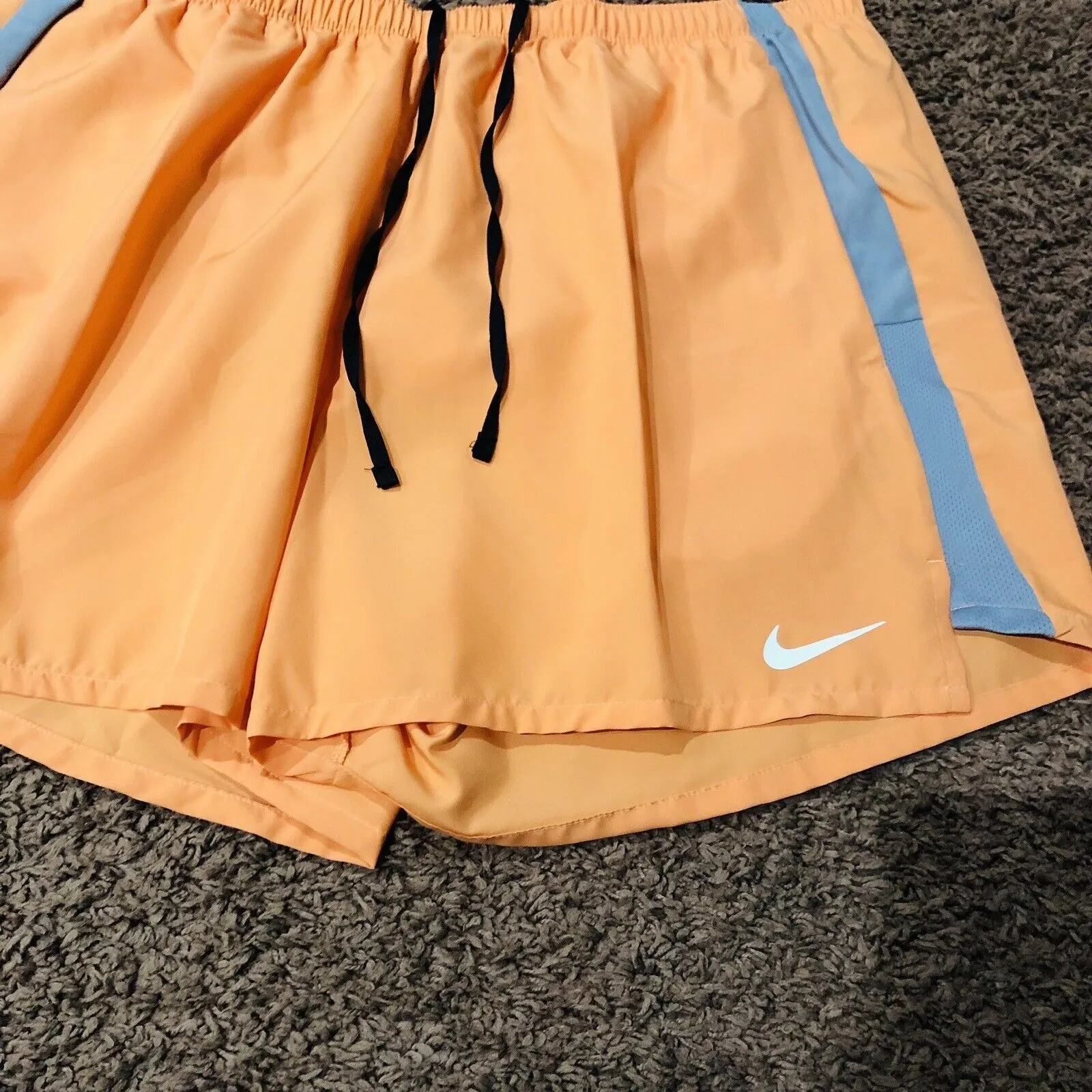 Nike Dri-FIT Running Shorts Peach Blue Accent Men's XXL 5 Inch Length - Image 2