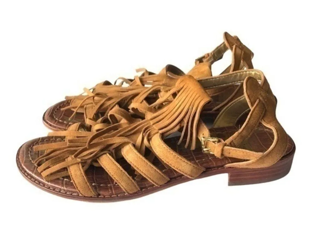 Sam Edelman Estelle Fringed Suede Sandals In Brown Size 7M - Image 4