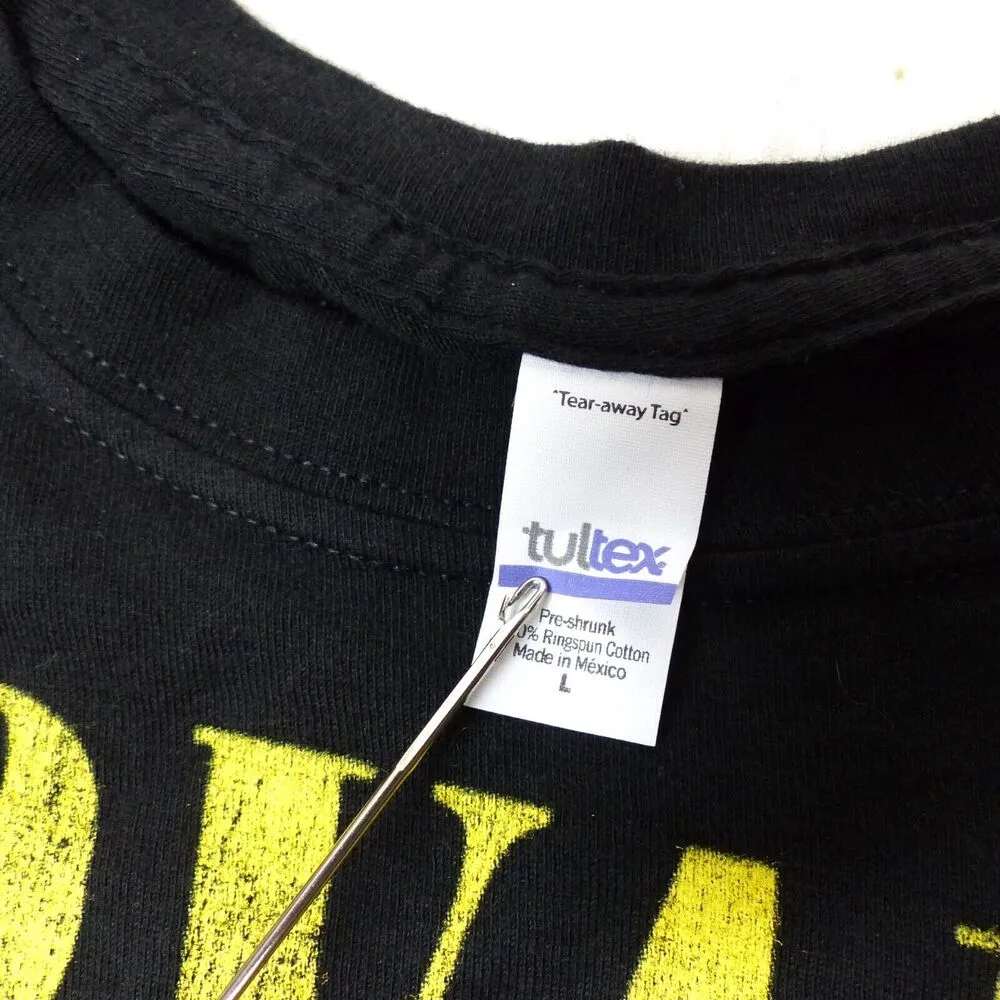 Y2K Nirvana Smiley Face T-Shirt Womens L Black 2013 Grunge Nevermind Tultex VTG - Image 6