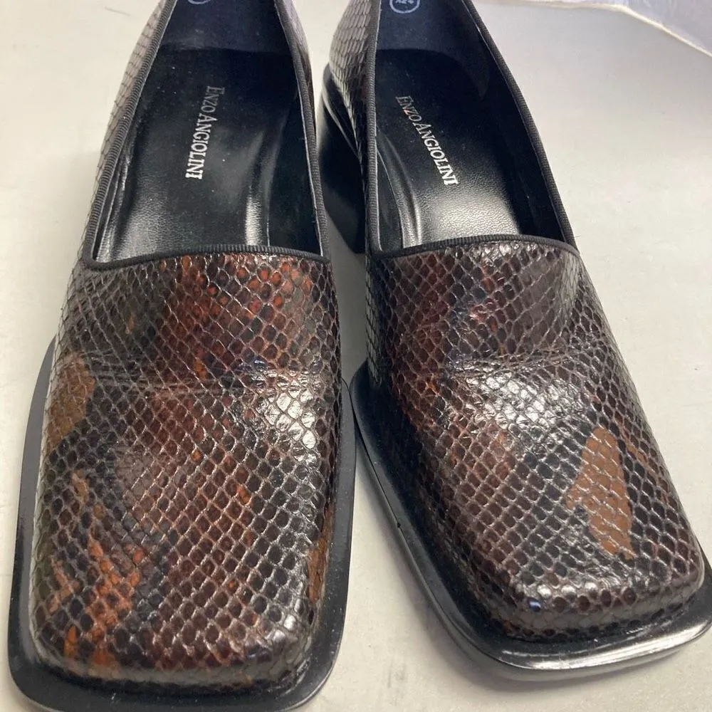 ENZO ANGIOLINI  Barrie Women’s Leather‎ Snakeskin Like Shoes Size 7M - Image 10
