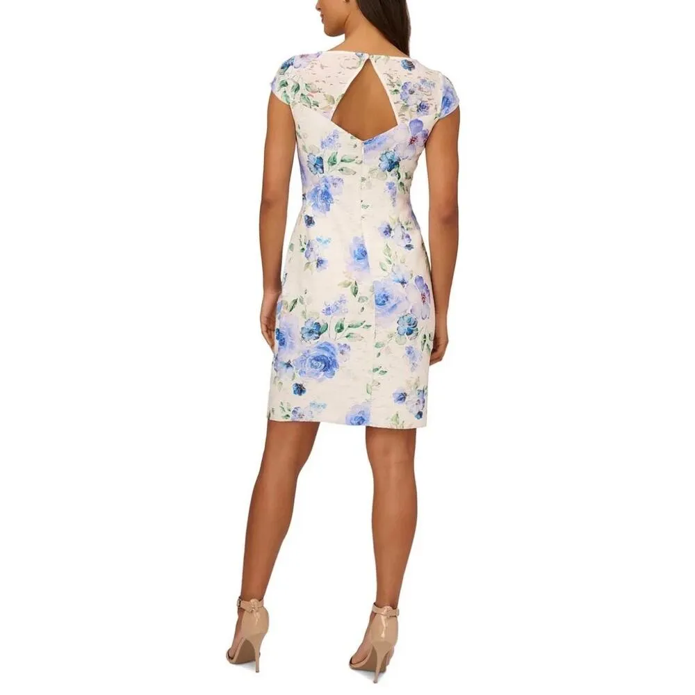 NEW NWT Adrianna Papell Printed Jacquard Sheath Mini Dress size 2 - Image 2