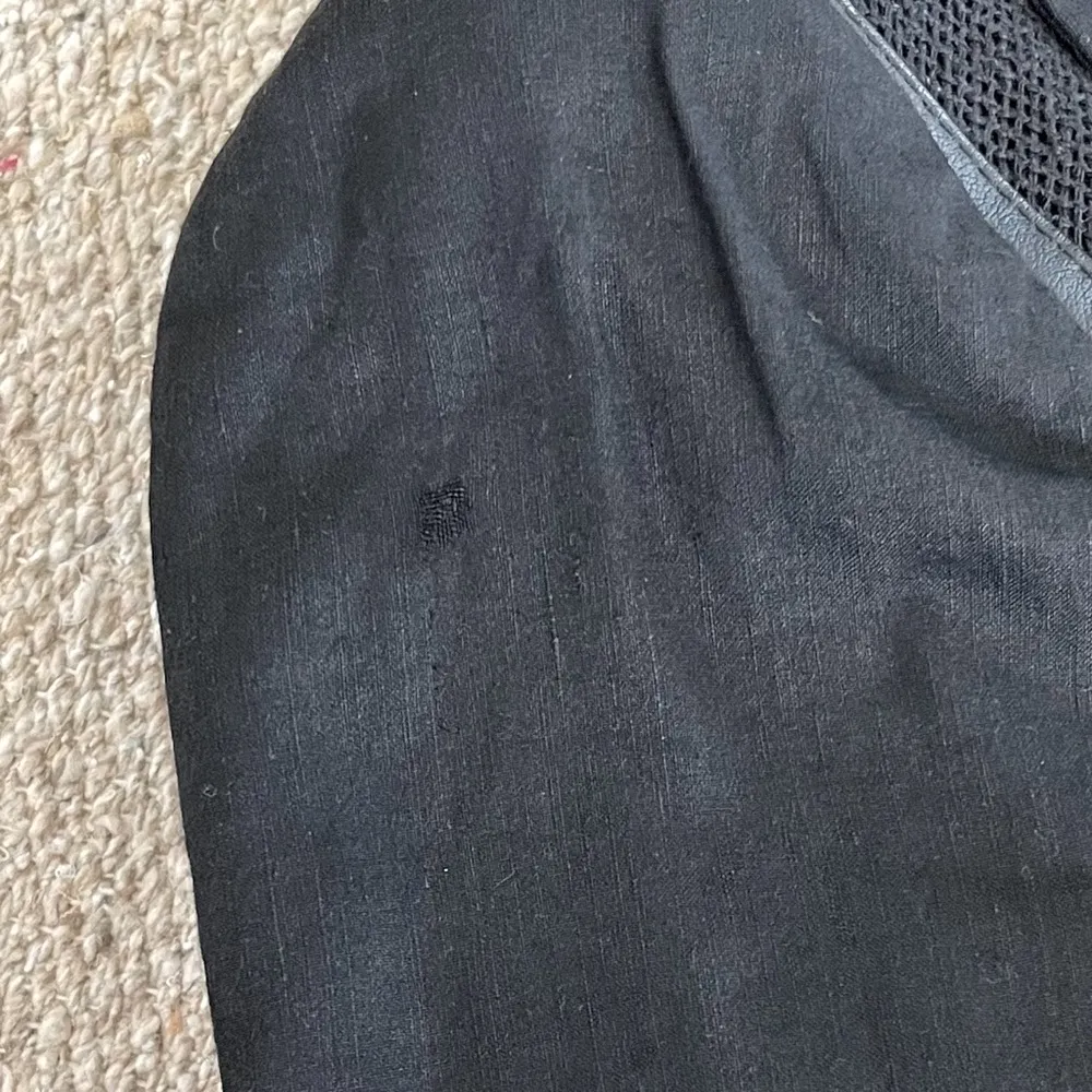 Elie Tahari Calista Black Linen Blend Faux Leather Trim Blazer Size 0 - Image 12