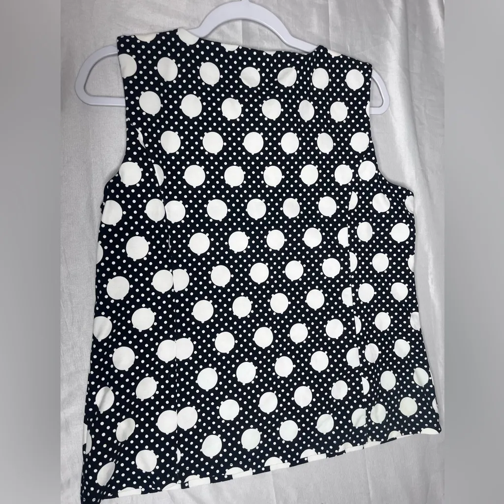 Talbots Black and White Polka Dot Tank Top - Image 3