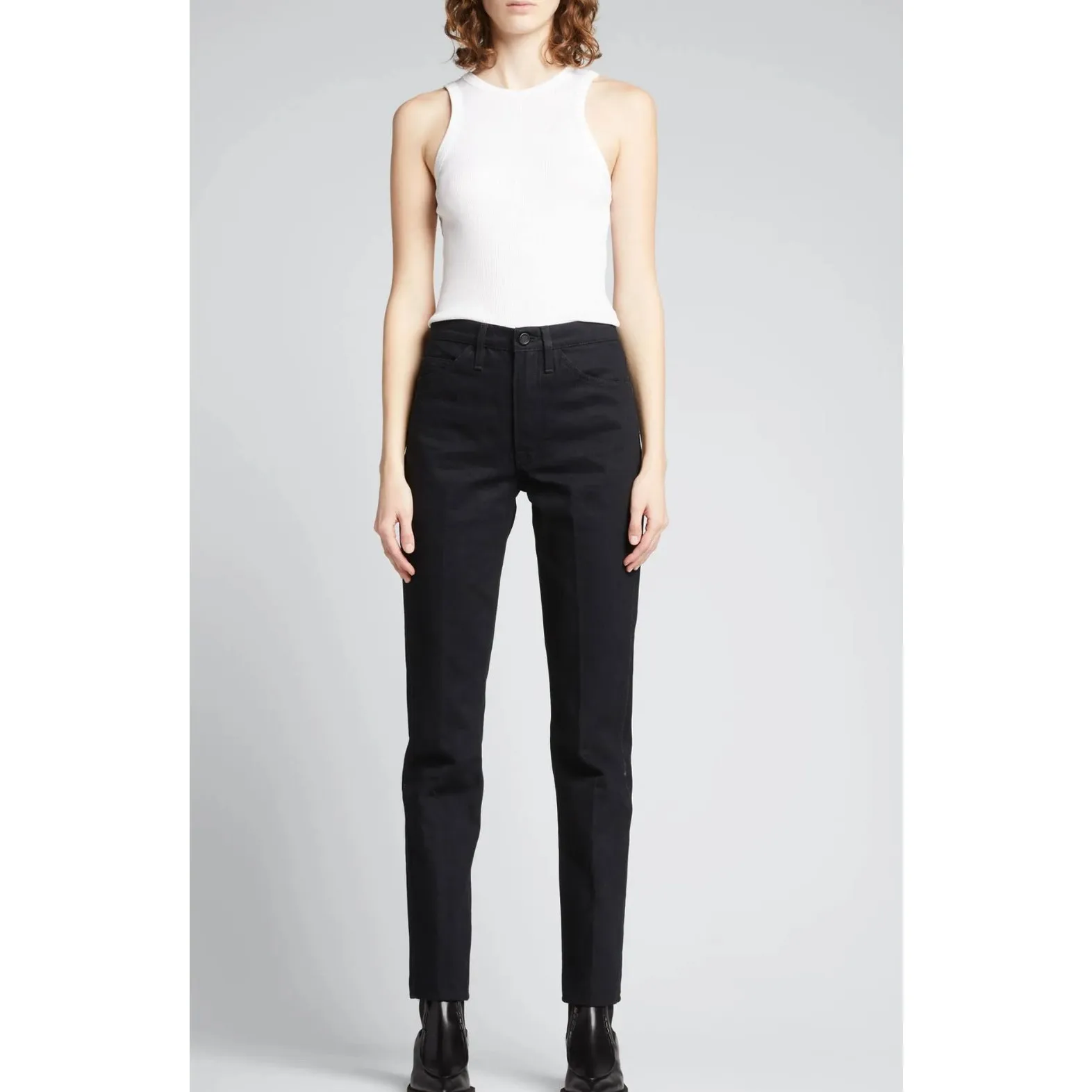 Frame Denim Jeans Frame Le Italien True Straight Jeans in Black. Size 26. NWOT - Image 3