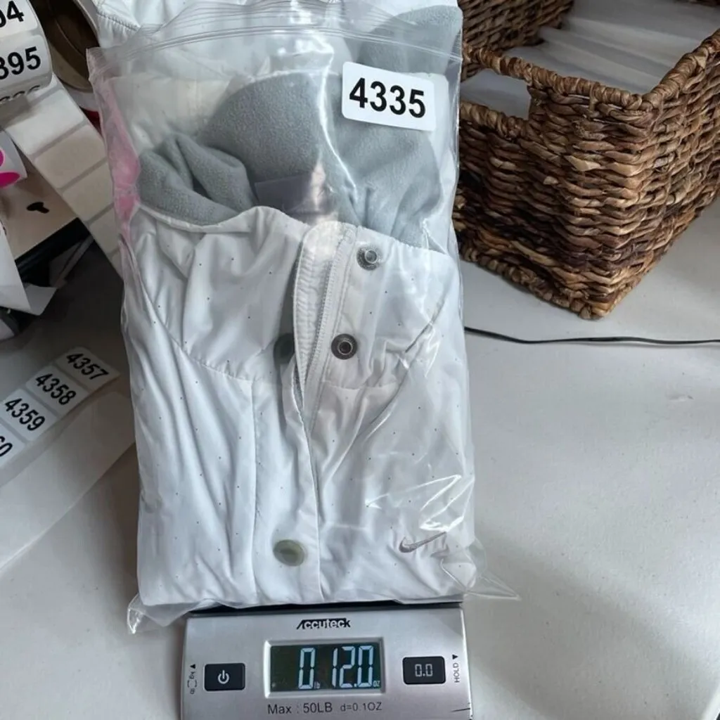 NIKE Running Vest Womens Small White‎ Black Polka Dot Fleece Lined Pockets Cinch - Image 12