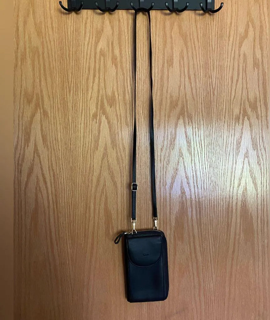 STONE black mini crossbody wallet + phone holder - Image 2