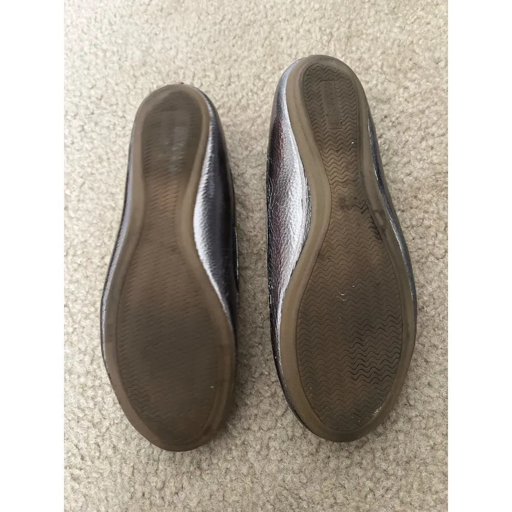 Sperry Sliders Maria silver metallic gunmetal bow tie round toe ballet flats 6.5 - Image 3