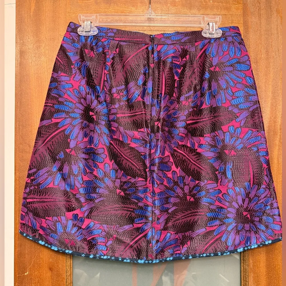 J.Crew Midnight Floral Purple/Blue Jacquard Style C5911 Skirt Mini Y2K Size 4 - Image 5