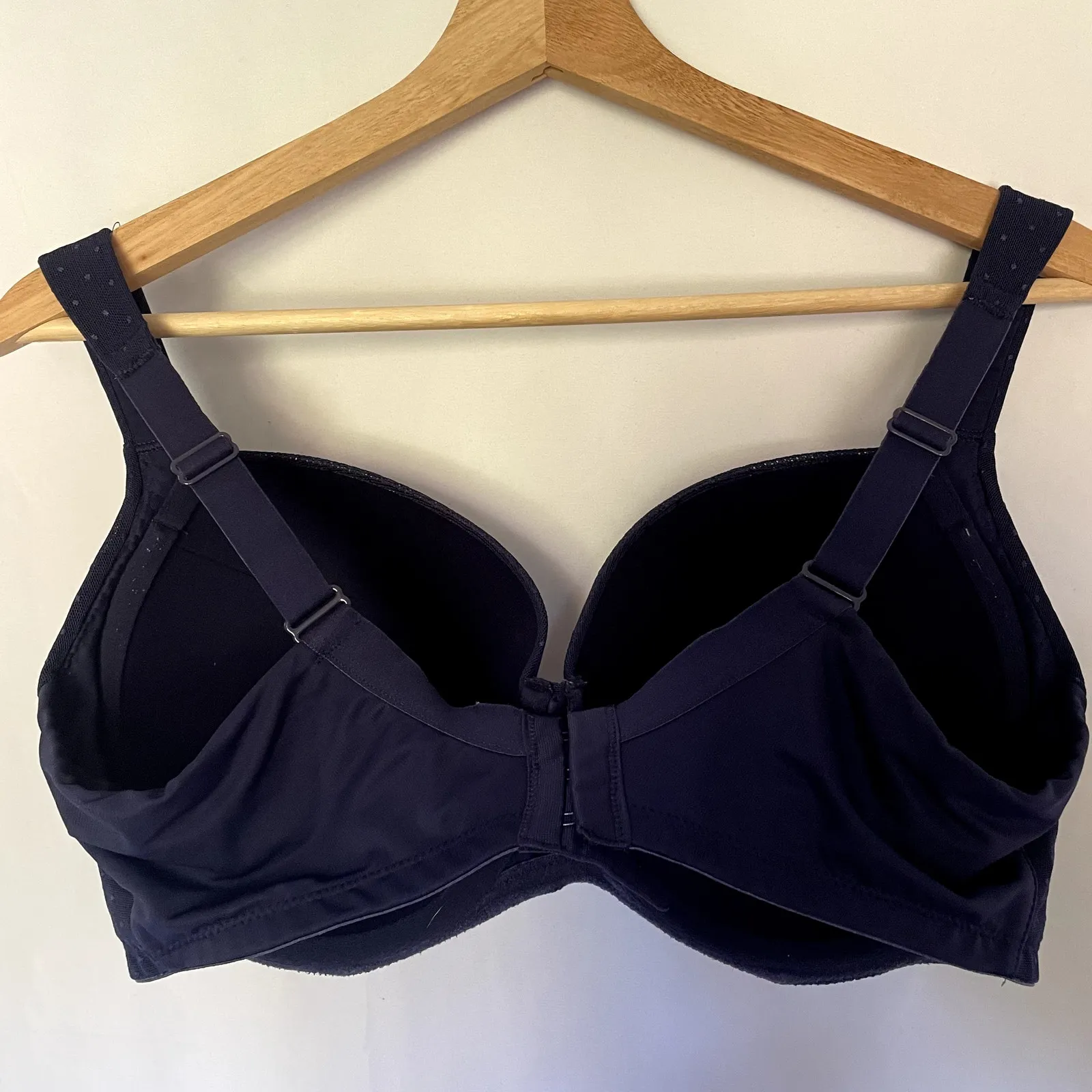 Soma stunning support full coverage womens' bra size 36G nylon navy floral Blue - Image 3