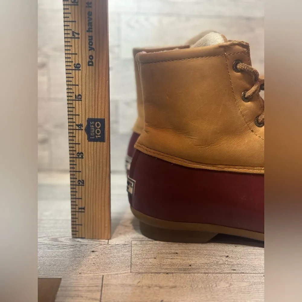 Sperry Duck Boots‎ Dark Red and tan size 7.5 - Image 12