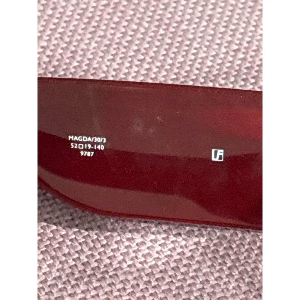 Magda Butrym Round Sunglasses in Burgundy & Silver New Womens Sunnies Red - Image 8