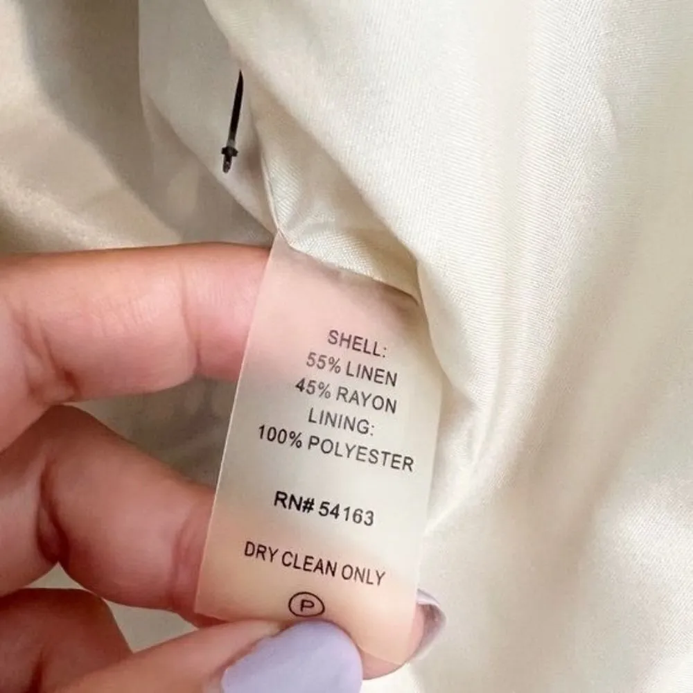 Calvin Klein Womens Linen Zebra Print Blazer Jacket in Black Cream Size‎ 4 - Image 6