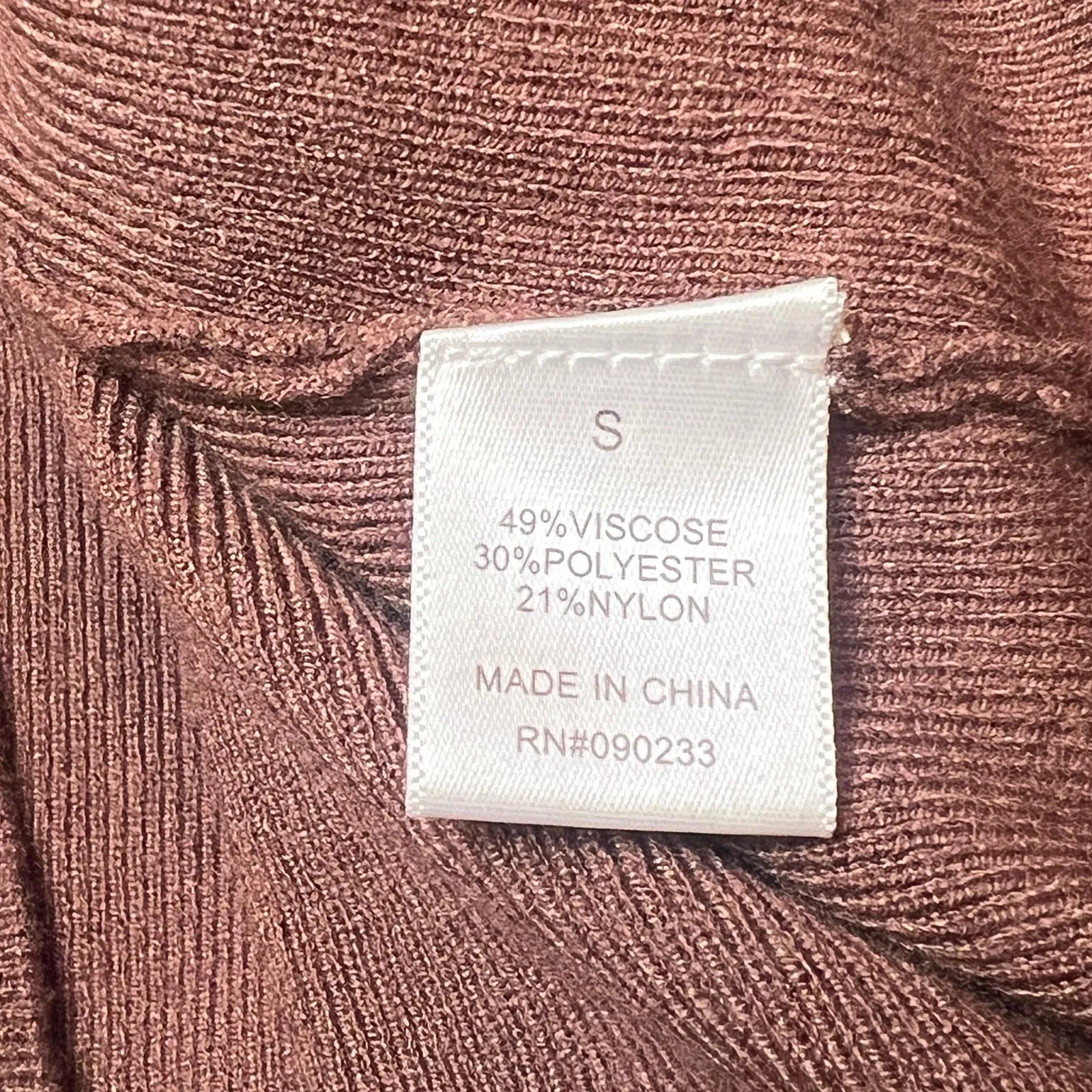 Kendall & Kylie Cutout Long Sleeve Ribbed Knit Top Women's S Brown NWT - Image 7