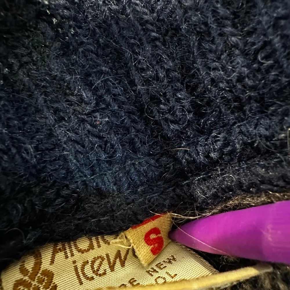 Vintage Alafoos Small Blue Icelandic Wool Button Closure Pocketed Cardigan Vest. - Image 8