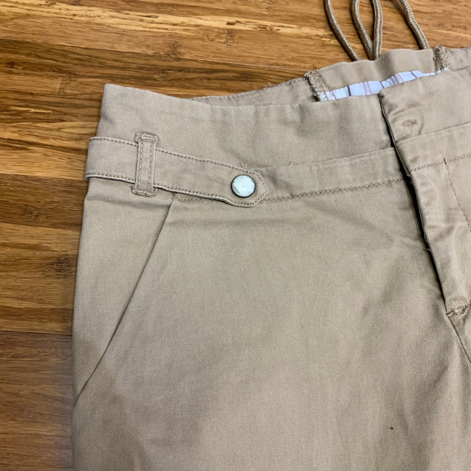 Cartonnier Khaki Wide Leg Sailor Pants Women's Size 2 Unique Lace Up Back Detail Tan - Image 2