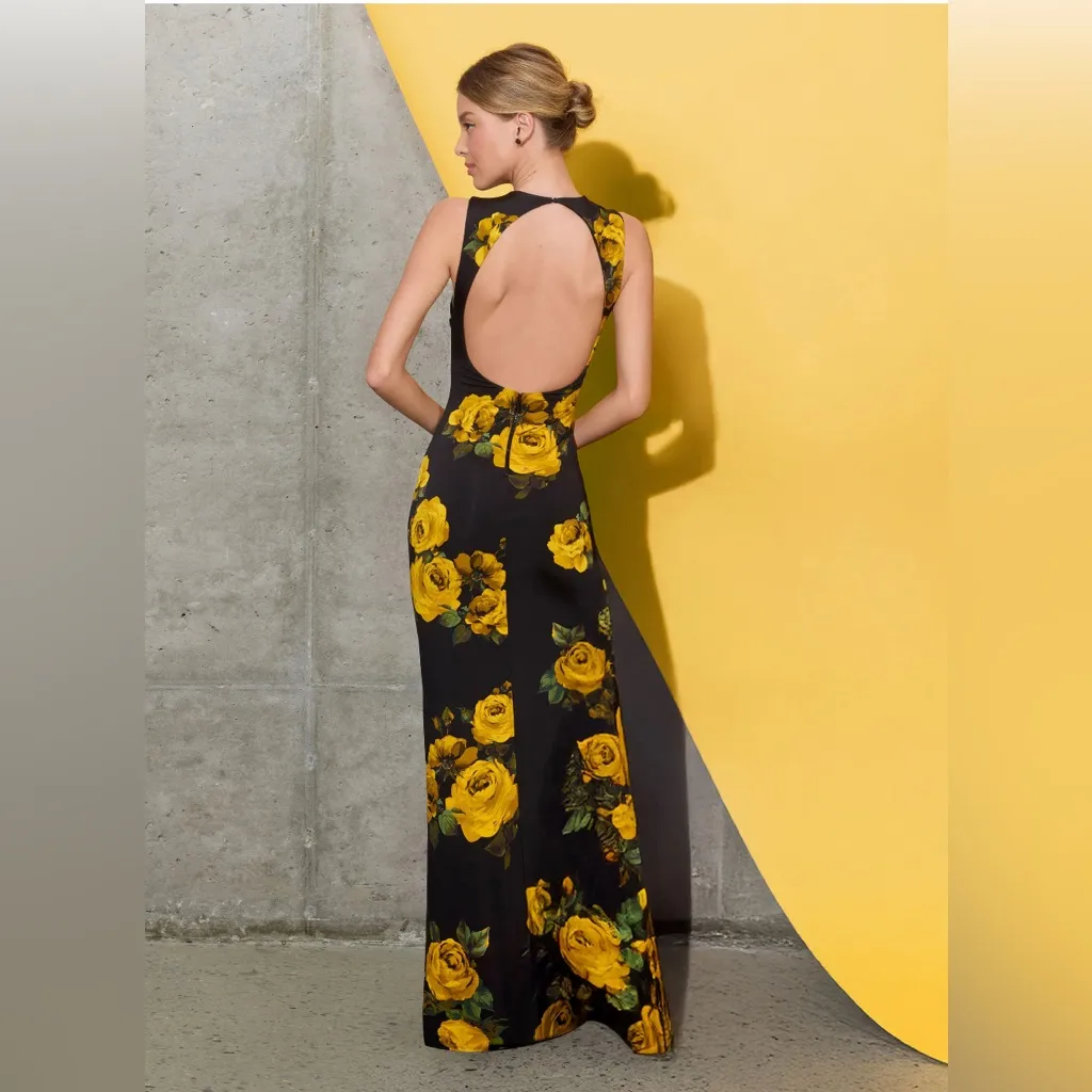 NWT- Alice+Olivia Delora Rose Print Sleeveless Maxi Dress Size 2 - Image 9