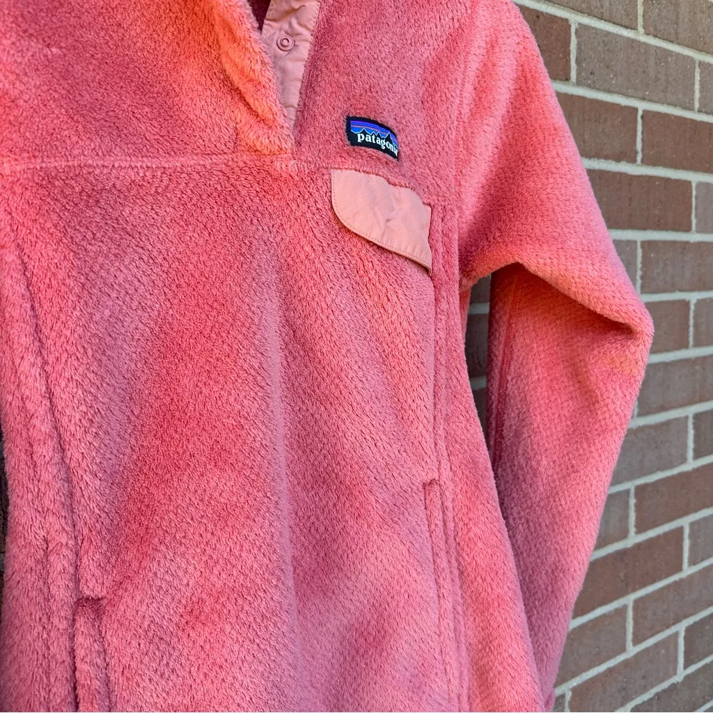 Patagonia Salmon Pink Retool Polartec Snap Pullover Jacket Size XS - Image 2