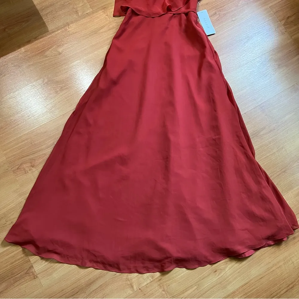 Azazie Lizzy A-line One Shoulder Bridesmaids Maxi Dress - Image 8