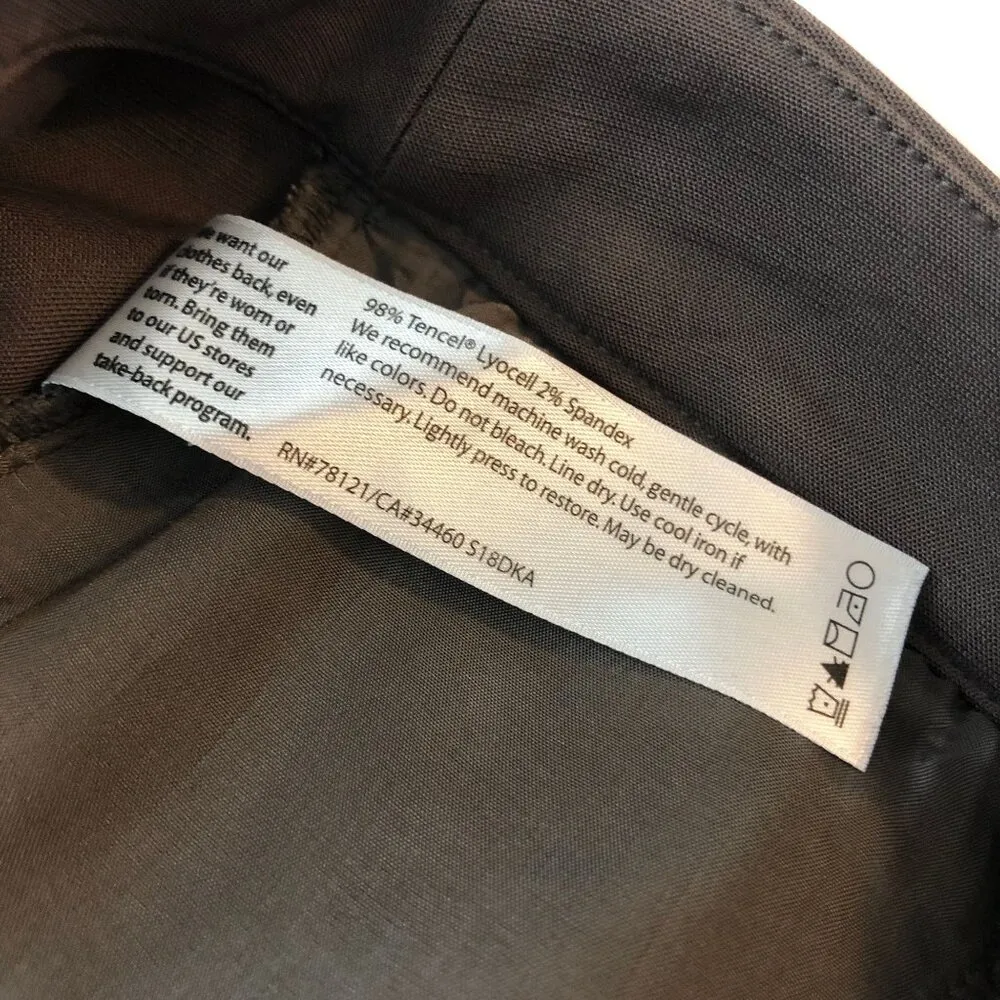 Eileen Fisher Womens Tencel/Spandex Cropped Pleated Trousers Pants Brown Size 12 - Image 4