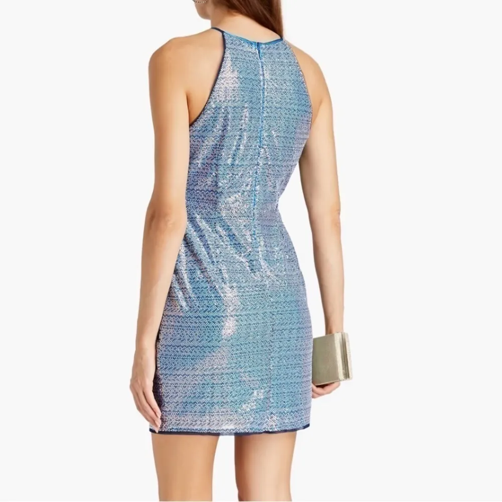 AIDAN Mattox Sequin Halter Mini Dress with Cutout Sz 10 - Image 5