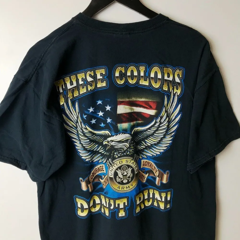 Vintage United States Army T Shirt Black XL Extra Large Y2K Graphic Tee Solid - Image 7