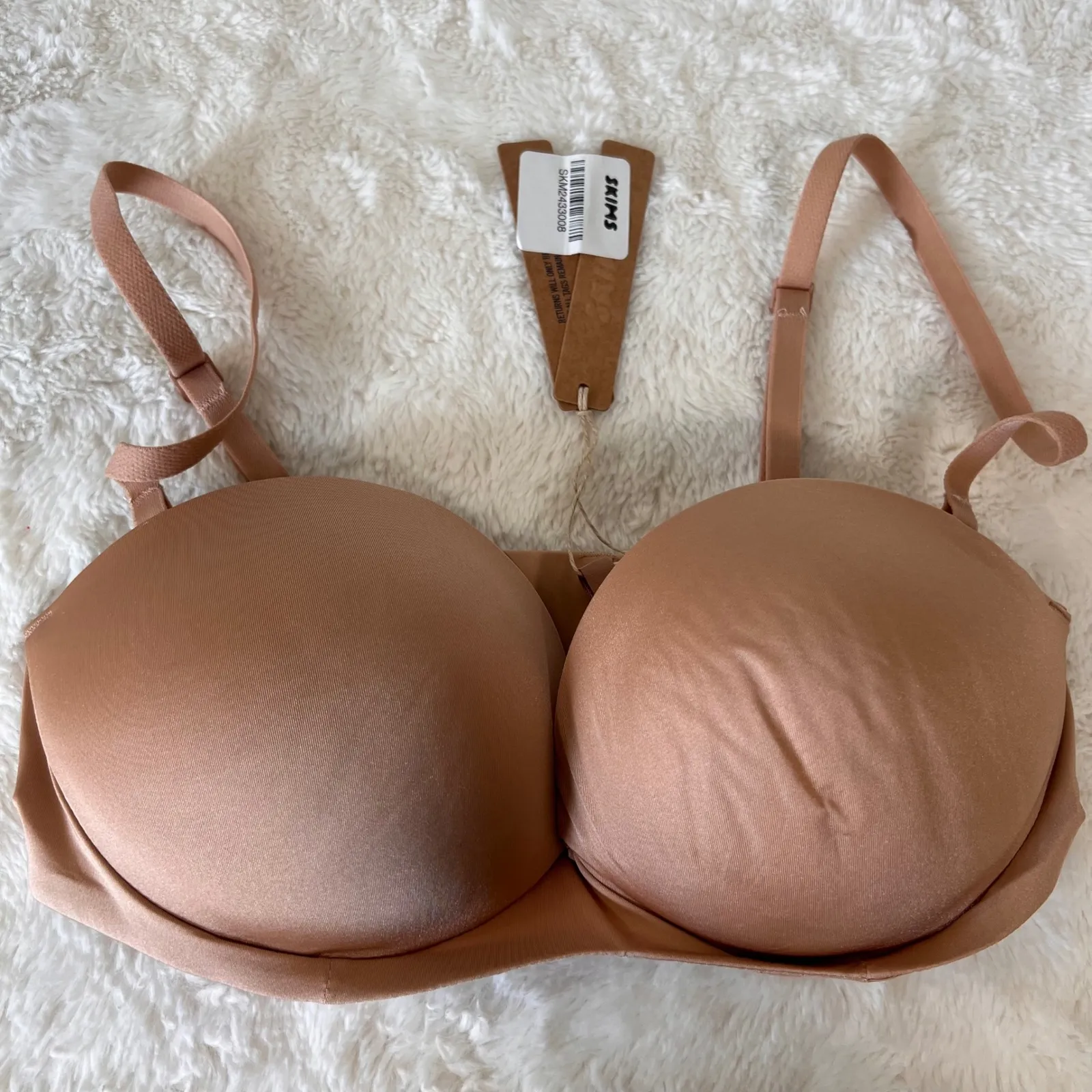 SKIMS Ultimate Push Up Strapless Bra Clay Color Size 34C BA BAN 3208 NWT - Image 2