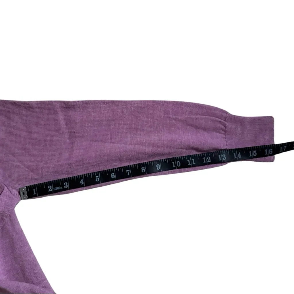 Talbots Womans Argyle 100% Italian Merino Jeweled Button Up Cardigan Purple 1X - Image 5