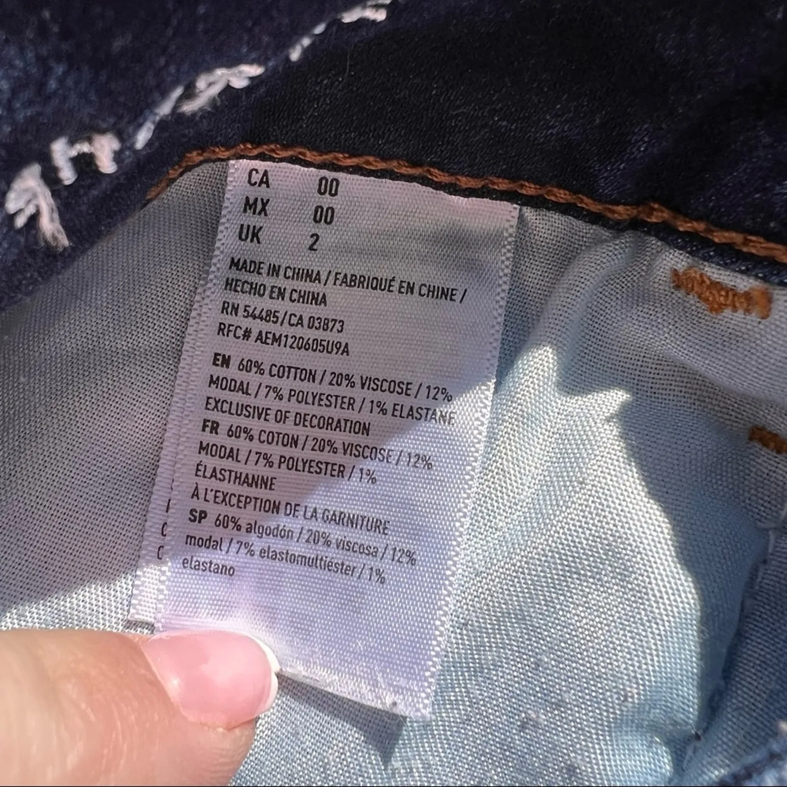 American eagle outfitters AEO super stretch hi rise Shortie jean shorts Size 00 - Image 5