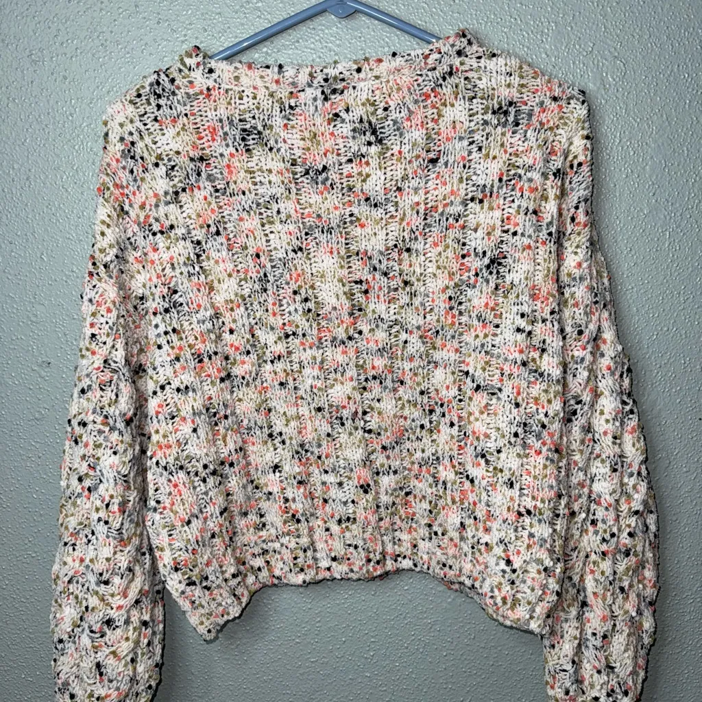Moon & Madison Multicolor Textured Sweater White Size XS - Image 5