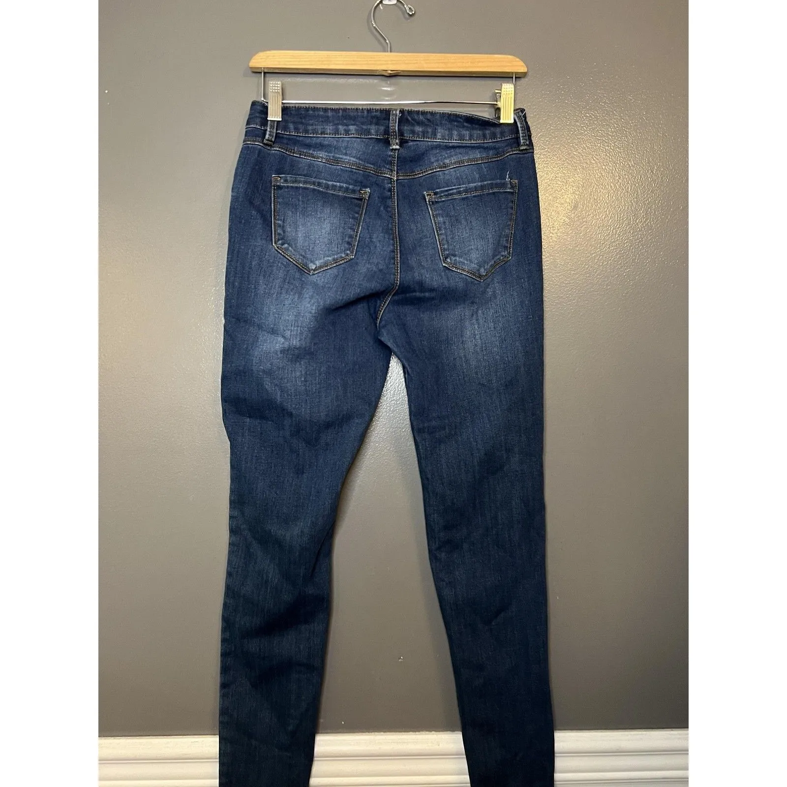 Blue Spice Jeans Juniors 5 Blue Medium Wash Skinny Stretch Denim Pants Mid Rise - Image 4