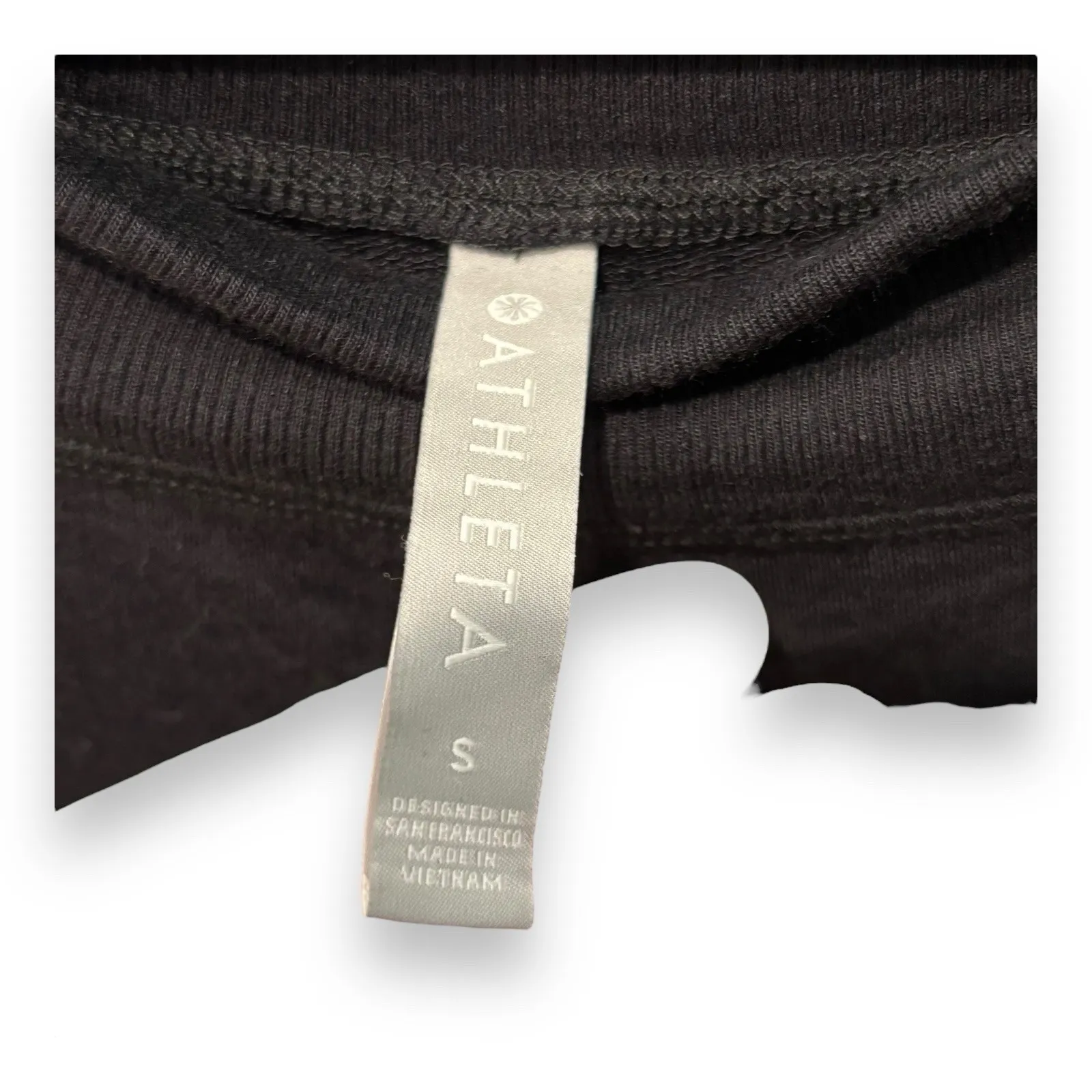 Athleta Long Sleeve Black Sweater Off Shoulder Shift Dress Size S - Image 3