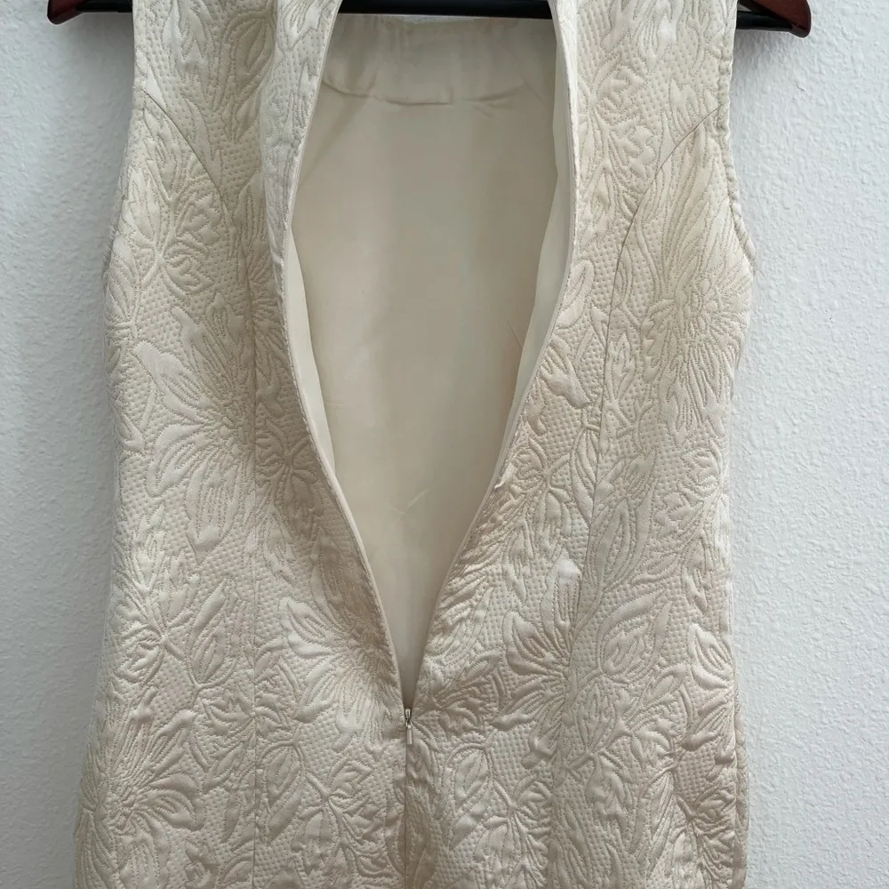 Topshop Embellished Ivory Jacquard Mini Dress size 8 - Image 11